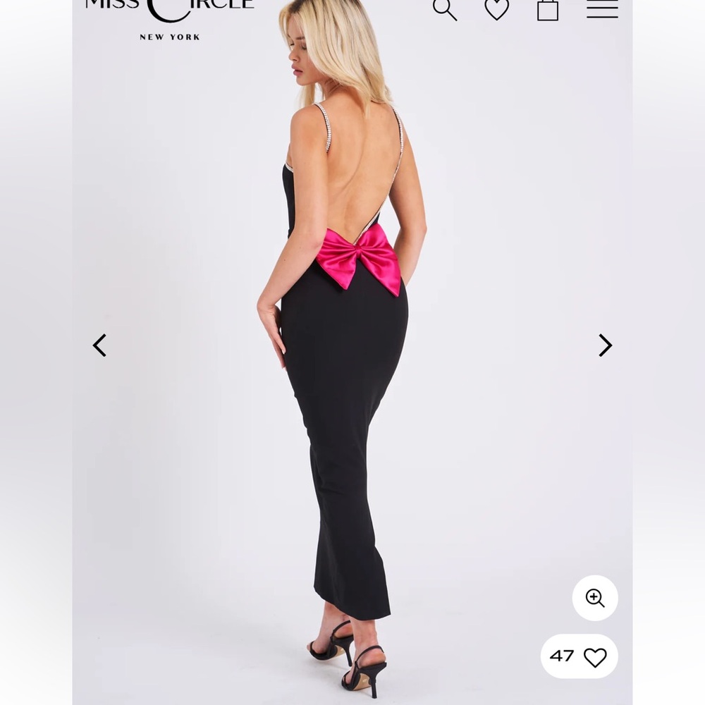Miss circle  Crystal Straps Backless Gown With Bow size S
